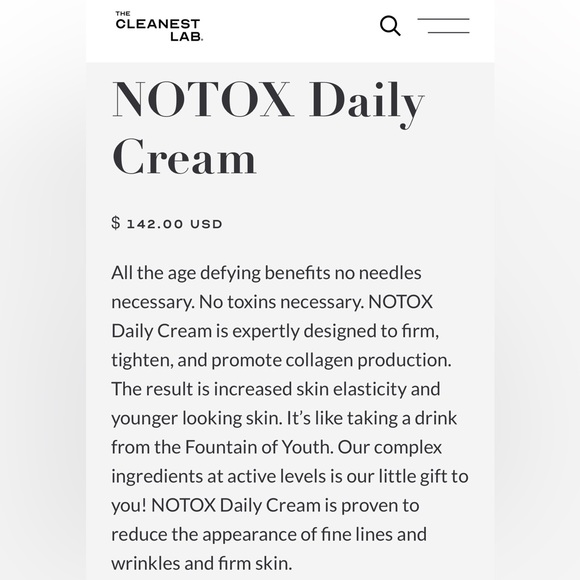 NWT The Cleanest Lab Notox Daily Cream - Picture 2 of 9